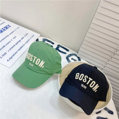 Quick Drying Children Baseball Cap Summer Sun Hat Adjustable Letter Embroidered Hat For Boys Girls