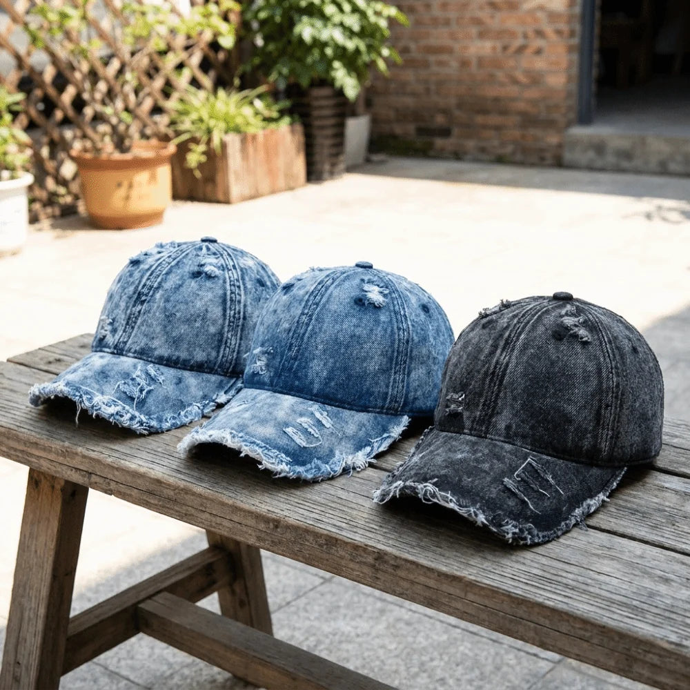 Vintage Washed Denim Baseball Cap