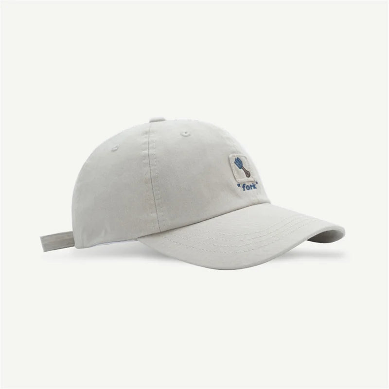 Women's Men's Cartoon Label Embroidery Baseball Cap Fashion Solid Color Dad Hat