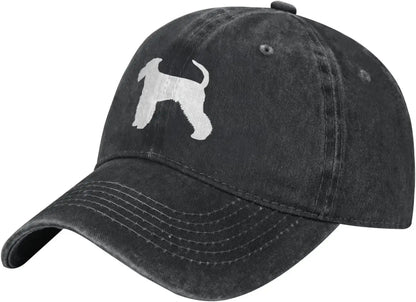 Bedlington Terrier Dog Silhouette Cotton Baseball Cap Low Profile Casual Dad Hat Unisex