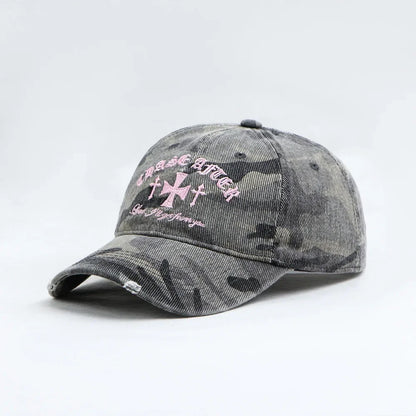 Fashionable and Retro Cross-stitch Camouflage Baseball Cap