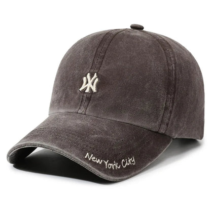 New Unisex Letter Embroidery Hole Denim Baseball Caps