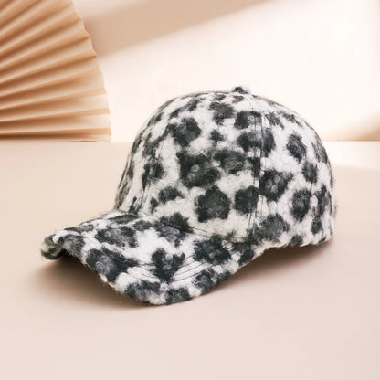 Fashionable And Trendy Teddy Roll Leopard Print Baseball Cap