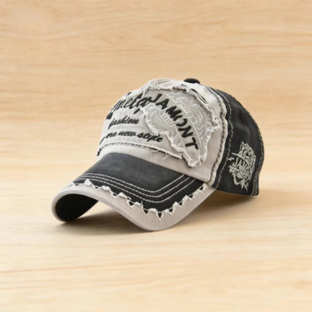 Men's Adjustable Washed Cotton Shark Embroidery Baseball Cap