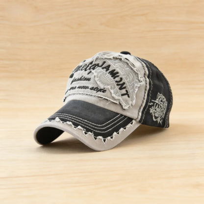 Men's Adjustable Washed Cotton Shark Embroidery Baseball Cap