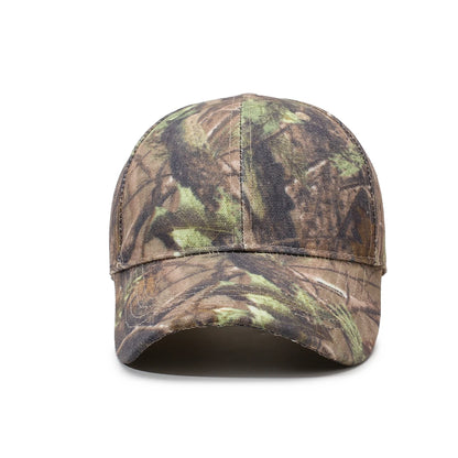 Baseball Cap With Leaf Jungle Camouflage Pattern For Outdoor Wilderness Hiking