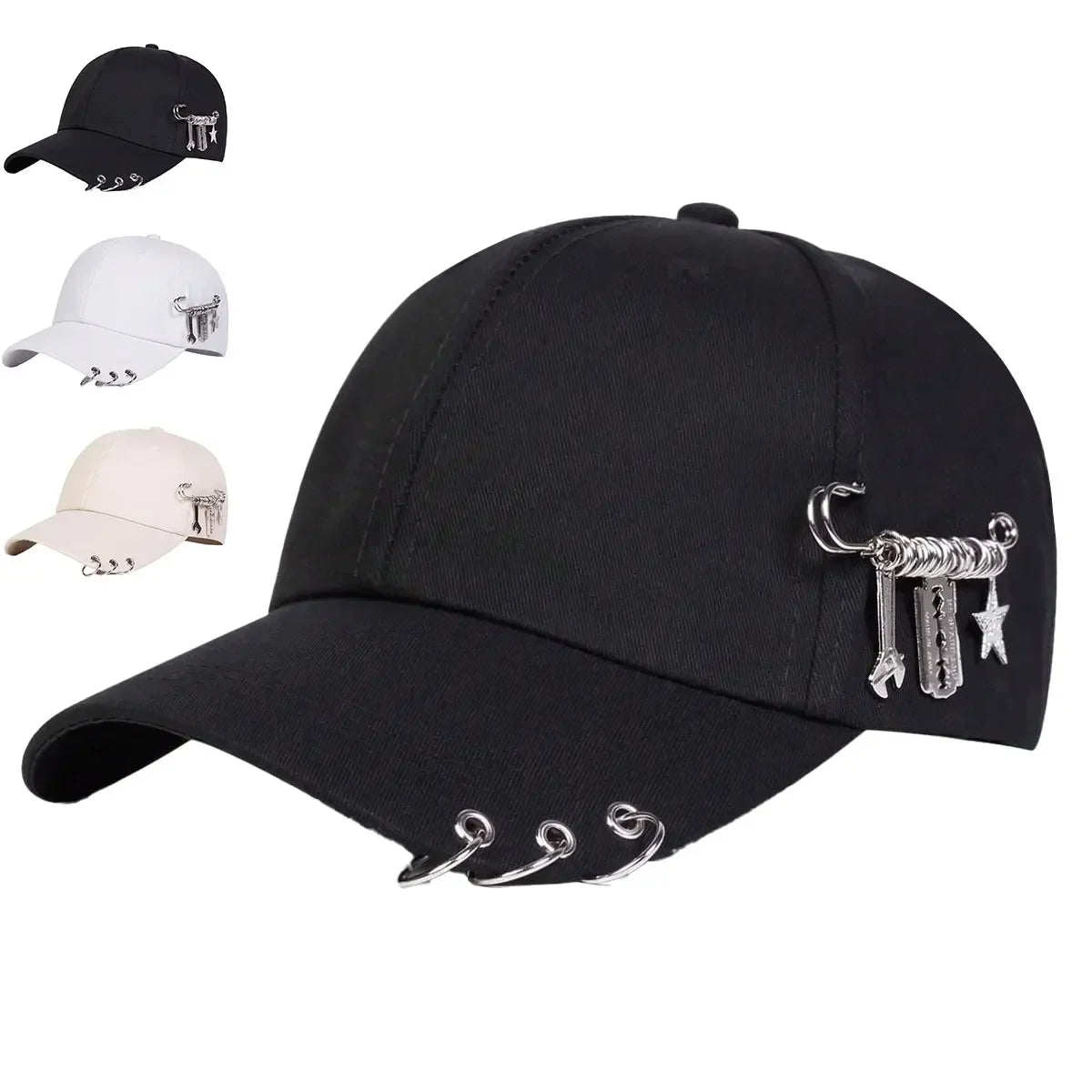Unisex Personalized Iron Ring Baseball Caps Spring Autumn