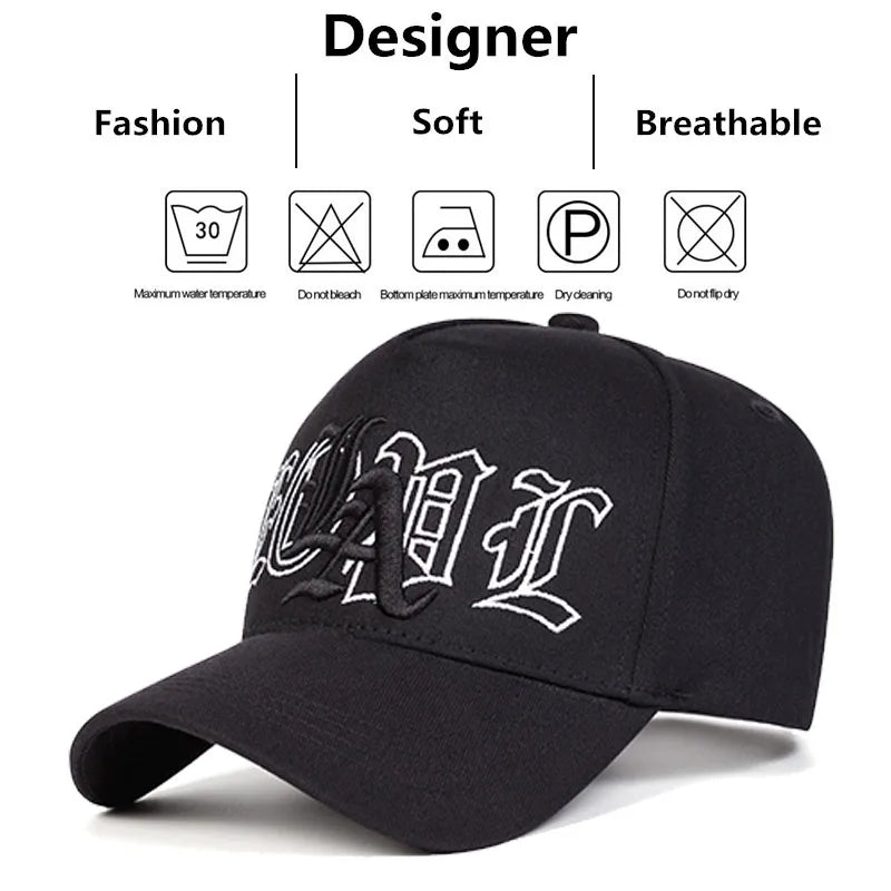 Unisex Gothic LA Embroidery Baseball Caps Spring Autumn