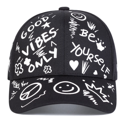 Unisex Smiling Face Graffiti Print Baseball Caps Spring Autumn
