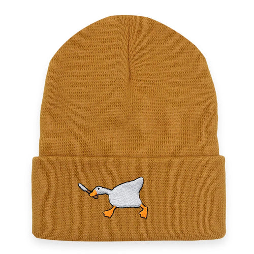 Big Goose Embroidered Knitted Hat For Winter And Winter Warmth