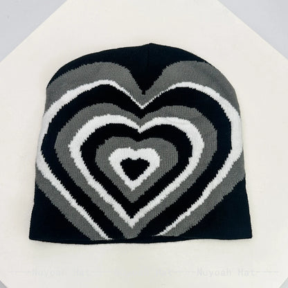 New Men Women Jacquard Five Pointed Star Love Knitted Hats