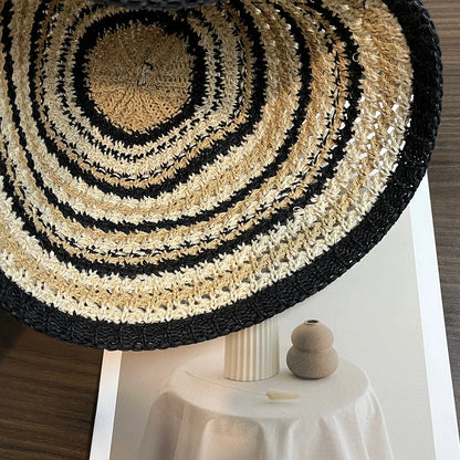 Women Summer Bucket Hat Hollow Out Knitted Fisherman Caps