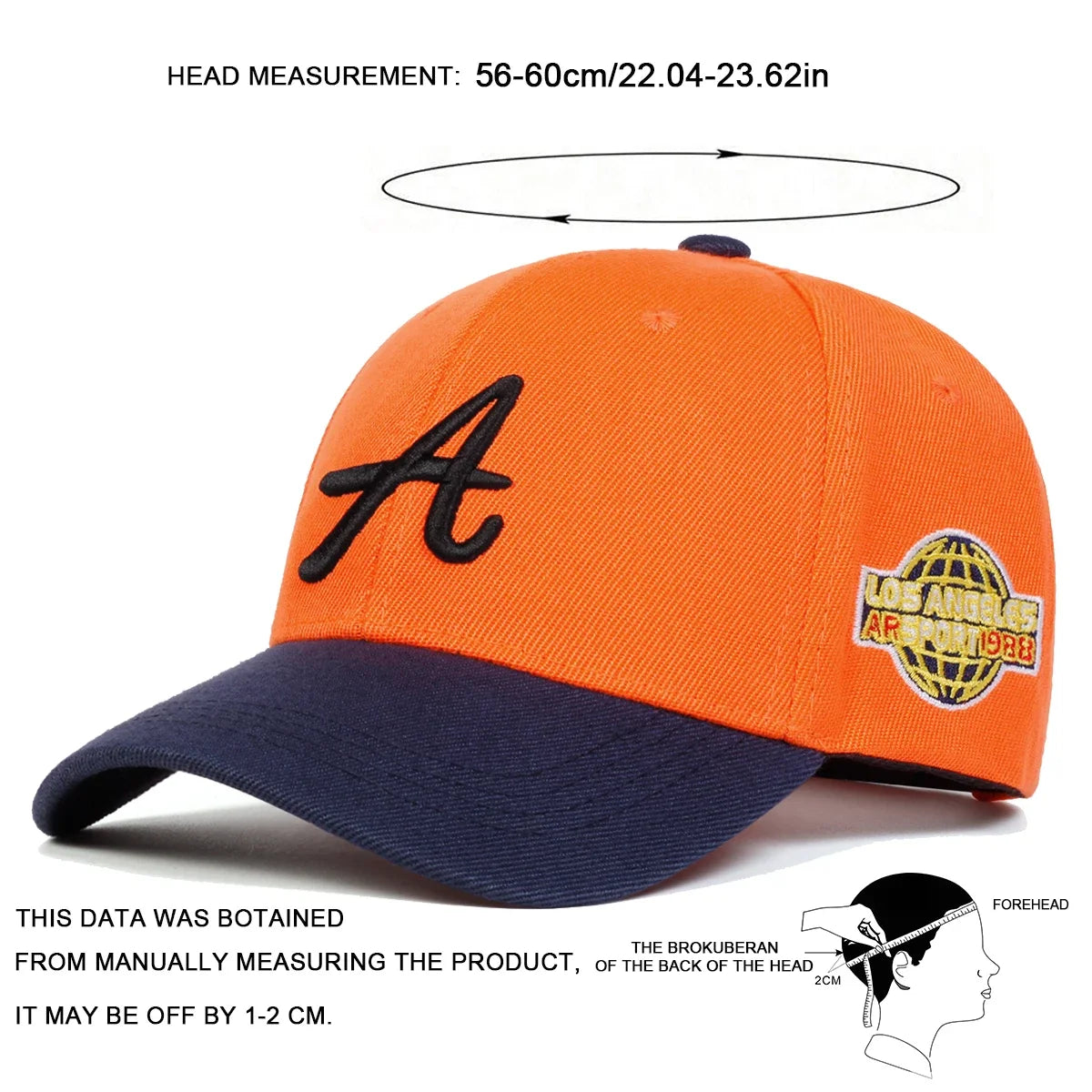 Unisex A Letter Side Earth Embroidery Baseball Caps Spring And Autumn