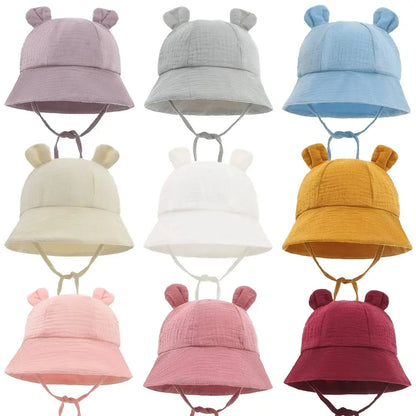 Muslin Cotton Baby Hat Summer Infant Cap Soft Baby Sun Hats