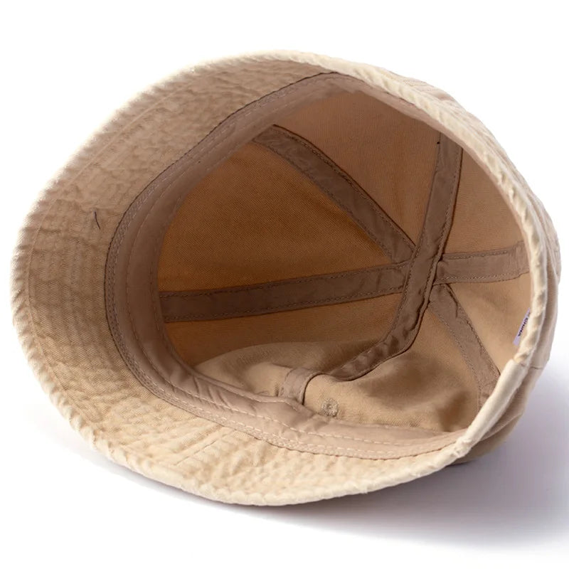 Washed Cotton Short Brim Bucket Hat Unisex Packable Summer Sun Cap