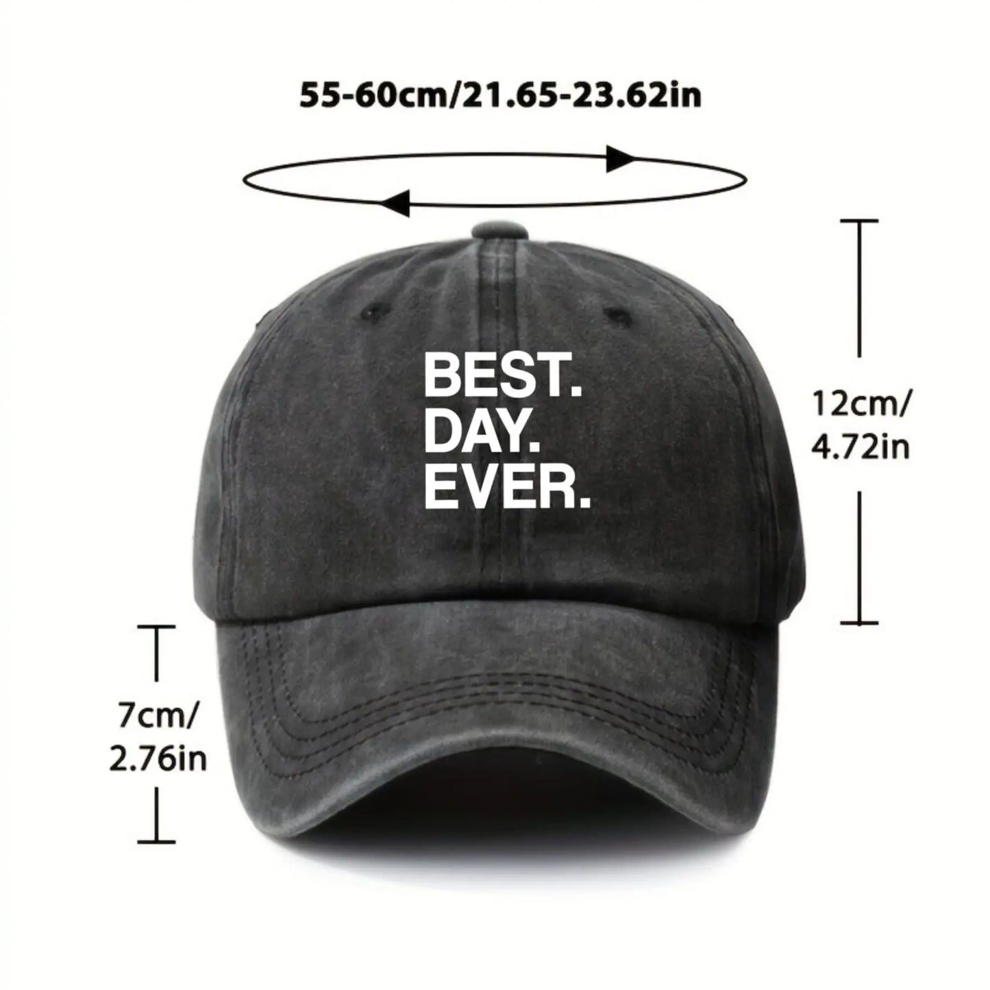 Best Day Ever Baseball Cap Unisex Distressed Polyester Outdoor Casual Sun Hat