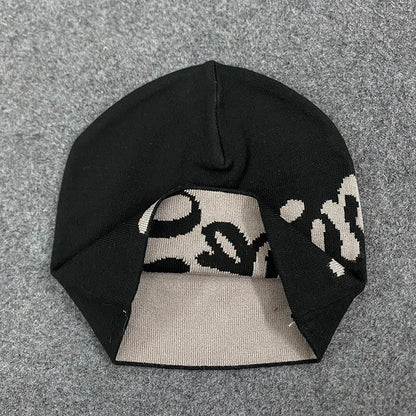 Spring Letter Pattern Knitted Hat  Hoodie Unisex Streetwear