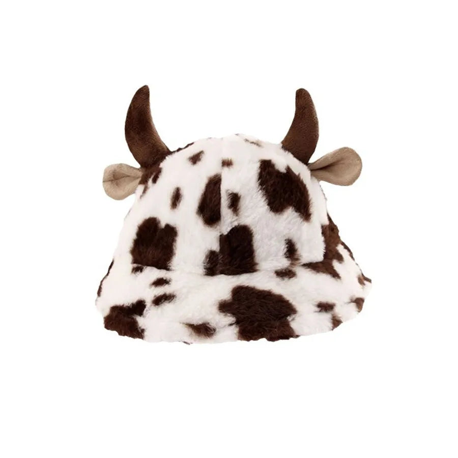 Women's Cow Print Horn Fisherman Hat