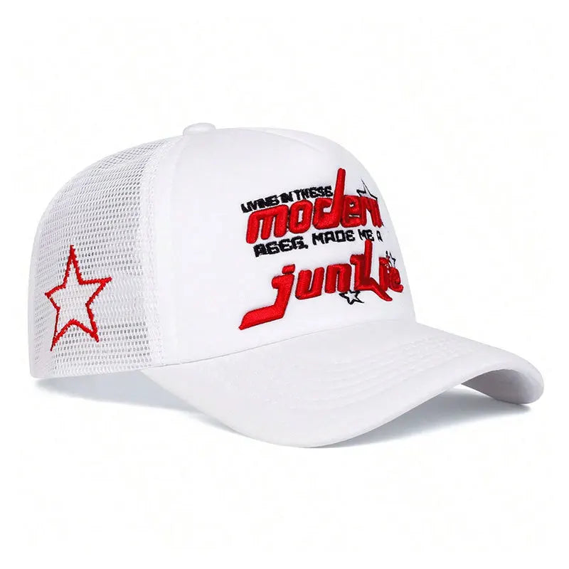 Unisex Modern Junkie Letter Embroidery Baseball Net Caps Spring and Summer