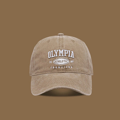 Washed Cotton Letter Baseball Cap For Women Men
