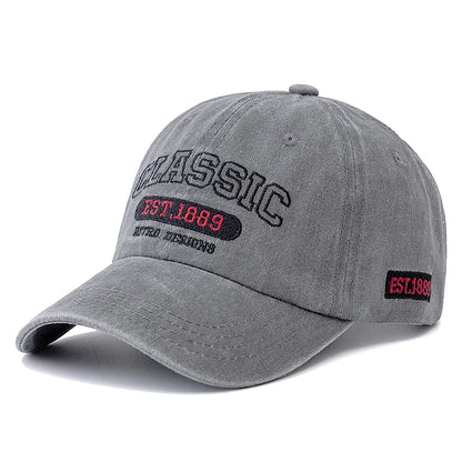 Retro Design Embroidery Classic 1889 Letter Baseball Cap