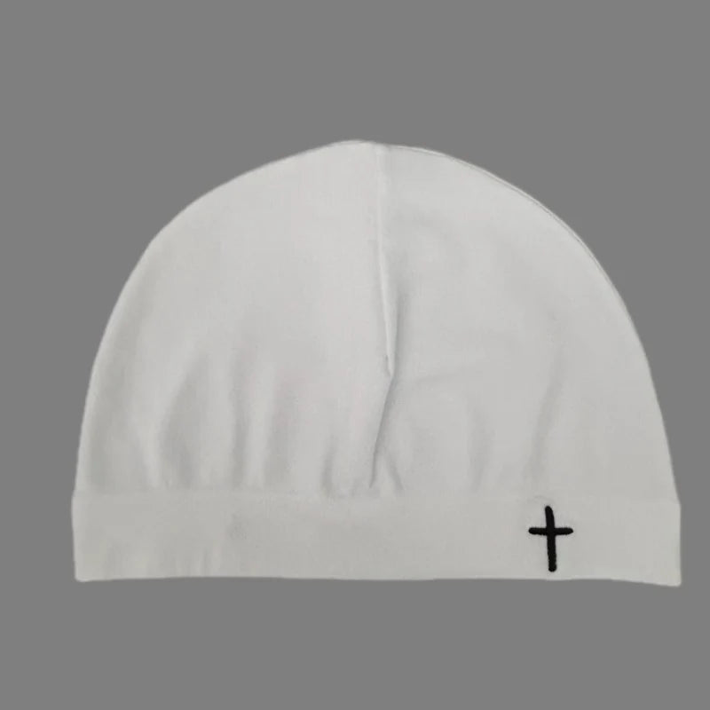 Cross Embroidered Skull Cap Thin Beanie Soft Breathable Stretch Hat For Men, Women