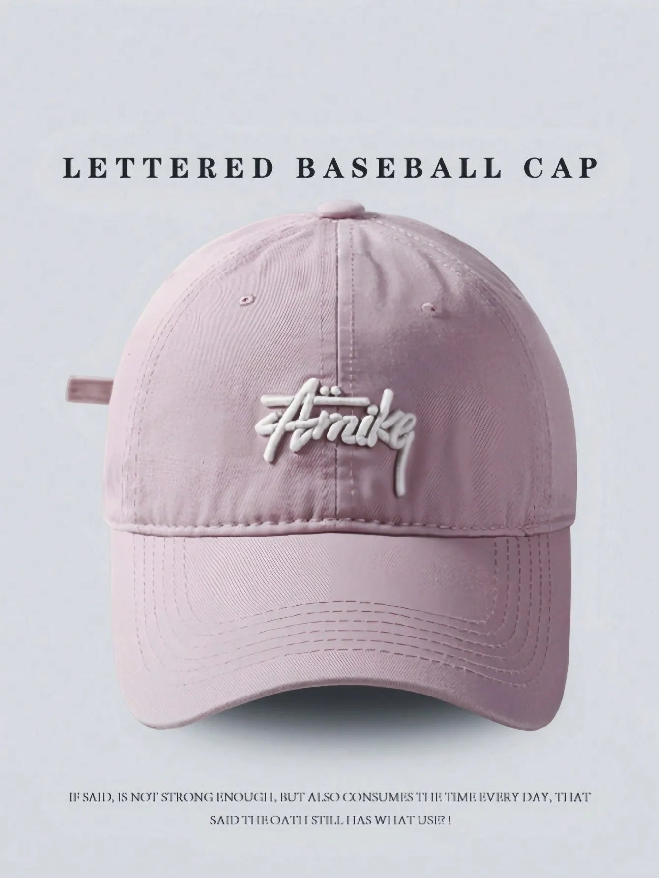Retro Letter Embroidery Baseball Cap Monochrome Brim Hat Summer and Spring