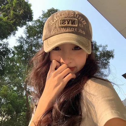 Retro Embroidery Letter Baseball Caps for Men Women Spring Summer