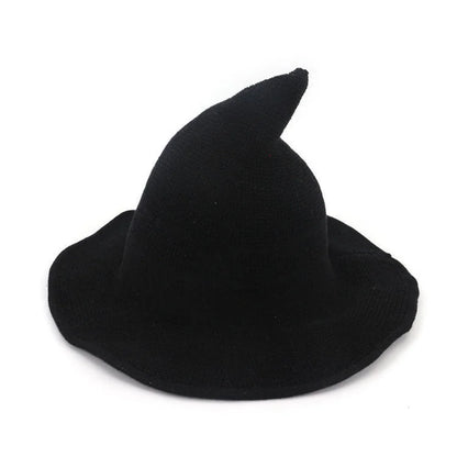 Halloween Witch Hat Long Point Hat Knitted Cap For Women Halloween Party Hat