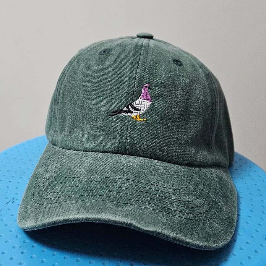 Embroidery Pigeon Design Spring Vintage Baseball Caps