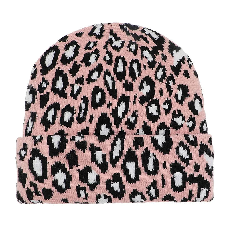 Leopard Print Jacquard Brimless Hat Unisex