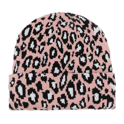 Leopard Print Jacquard Brimless Hat Unisex