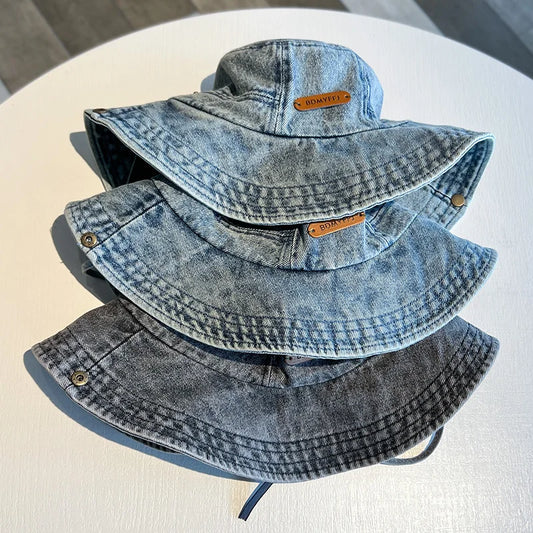 Bucket Hat Women Men Denim Fisherman Cap Outdoor