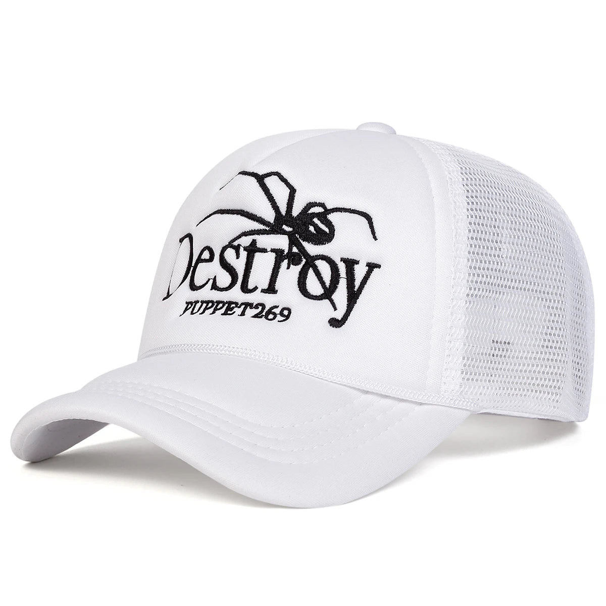 Unisex Destroy Spider Embroidery Baseball Net Caps Spring and Summer