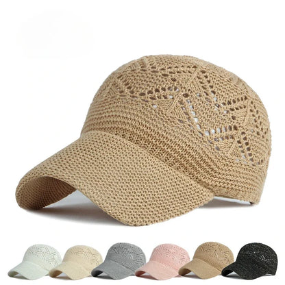 New Hollow Mesh Woman Baseball Cap Knitted Hats