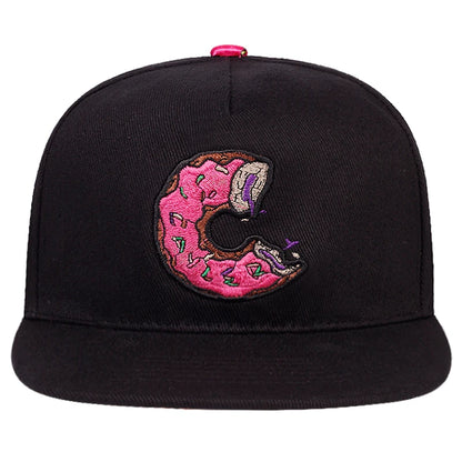 Unisex Doughnut Embroidery Hip-Hop Hats Outdoor Adjustable