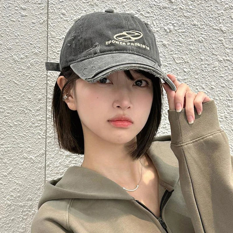 Retro Women Baseball Cap Letter Embroidery Snapback Hat