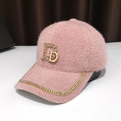Fashion Diamond D Letter Baseball Cap For Women Summer