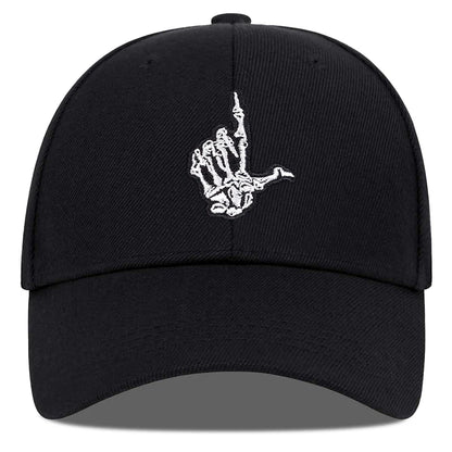 Unisex Skeleton Fingers Embroidery Baseball Caps Spring Autumn