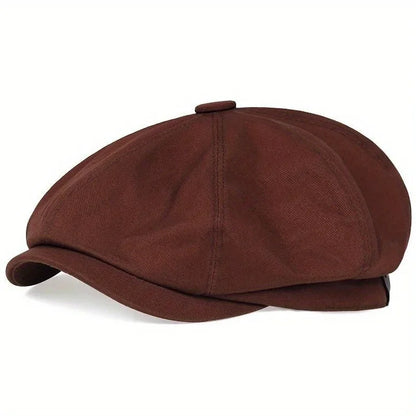 Fashion Newsboy Cap Men's Twill Cotton Hat 8 Panel Hat
