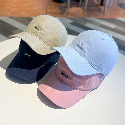 1pc Korean Style Letter Embroidered Baseball Caps for Women Men Summer