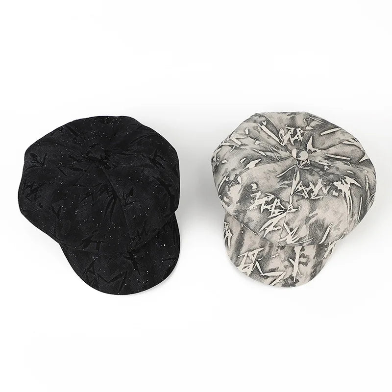 American Retro Camouflage Octagonal Hat Women