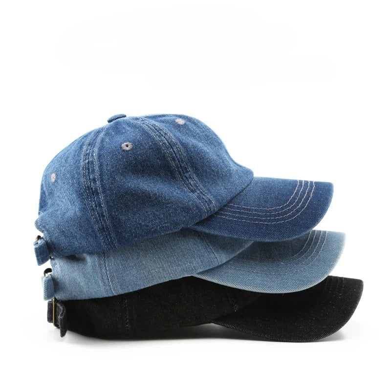 Unisex Baseball Cap Washed Denim Men Women Snapback Hat