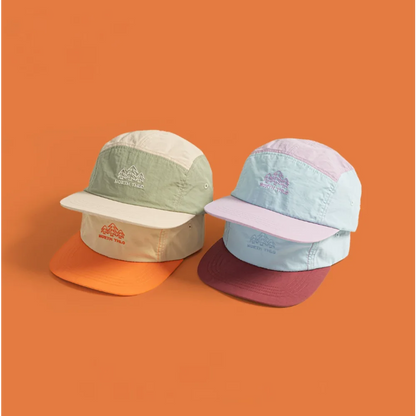 5 Panel Baseball Cap Flat Brim Nylon Mesh Waterproof Embroidery Letter Hat
