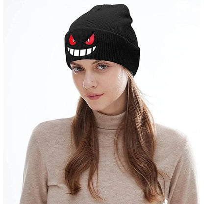 Anime Cap Unisex Daily Hat Adult Kids Cartoon Embroidered Knitted Hat Halloween
