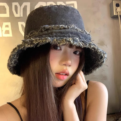 Japanese Washed Rough Edge Denim Bucket Hat