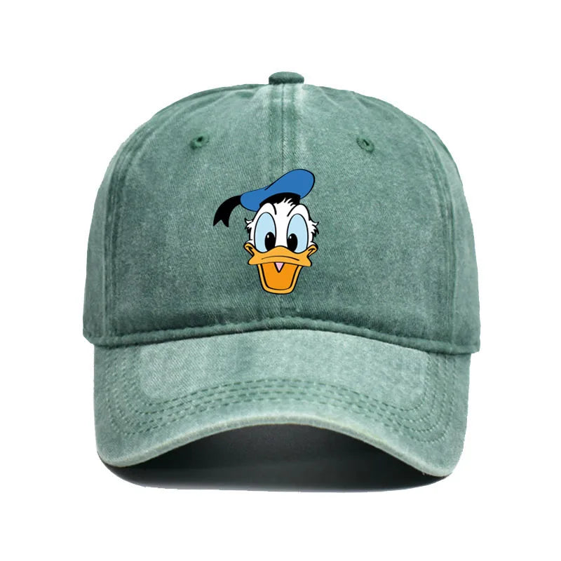 Unisex Vintage Washed Mickey Minnie Print Baseball Cap for Men Women