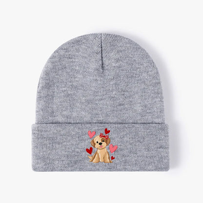 Hearts Knit Beanie Hat Warm Acrylic Skull Cap  Men