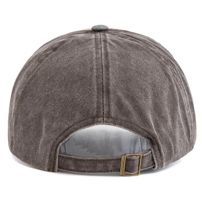 Unisex Washed Cotton Cap Skull Print Distressed Baseball Cap Men Women