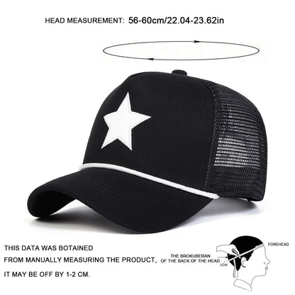 Unisex Five-pointed Star Embroidery Baseball Net Caps Spring Summer